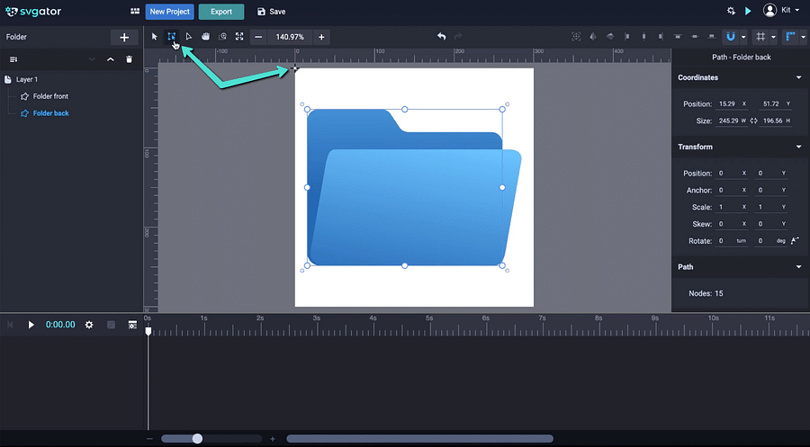 Screenshot showing the process of editing SVG files in a graphic design software