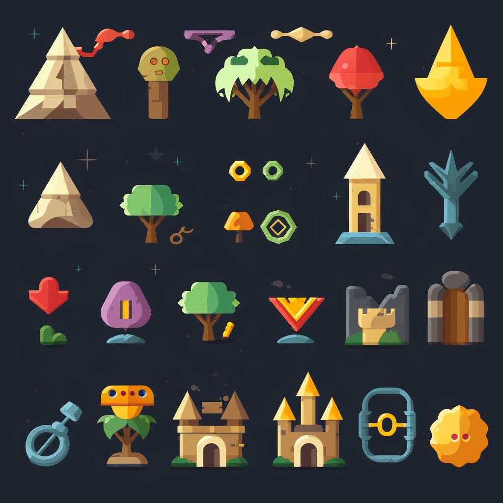 A collection of various SVG game assets